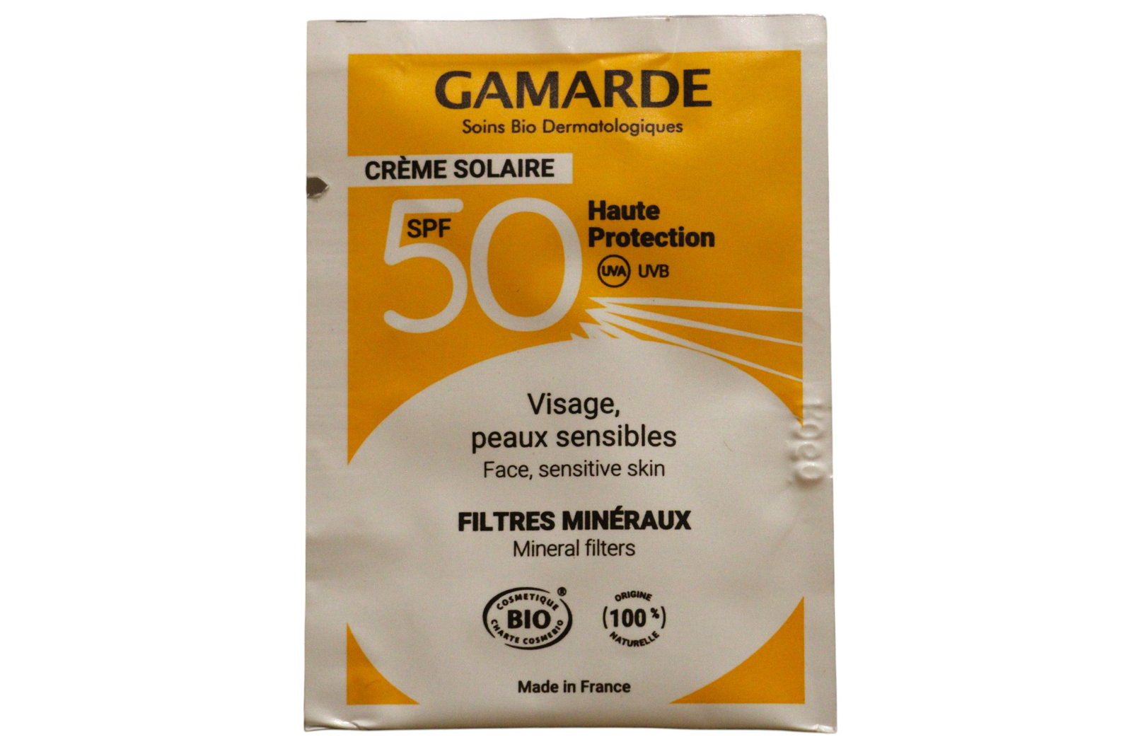 Gamarde, Gamarde, Bio, Sun Protection, Sunscreen Cream, For Face & Body, SPF 50, 2 ml *Sample