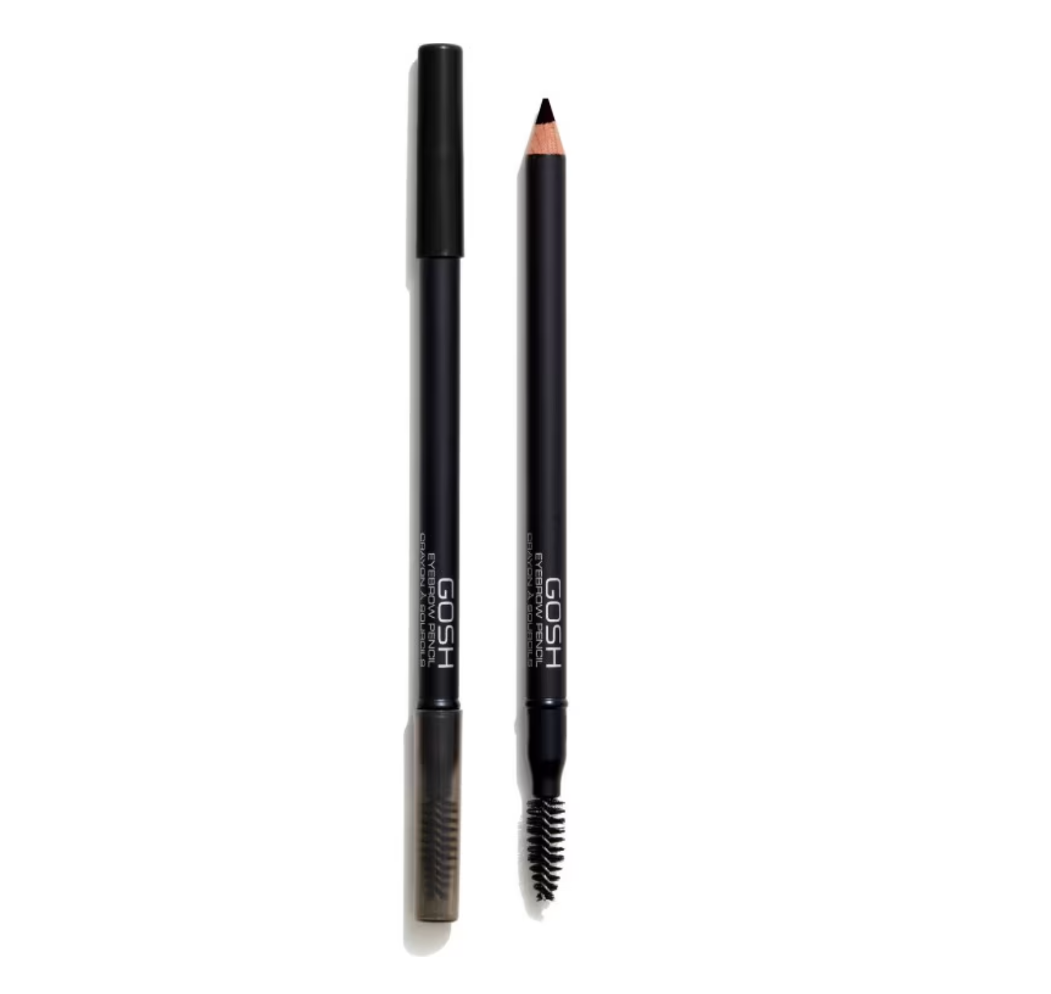 Gosh, Gosh, Eyebrow Cream Pencil & Brush 2-In-1, 02, Black, 1.2 g