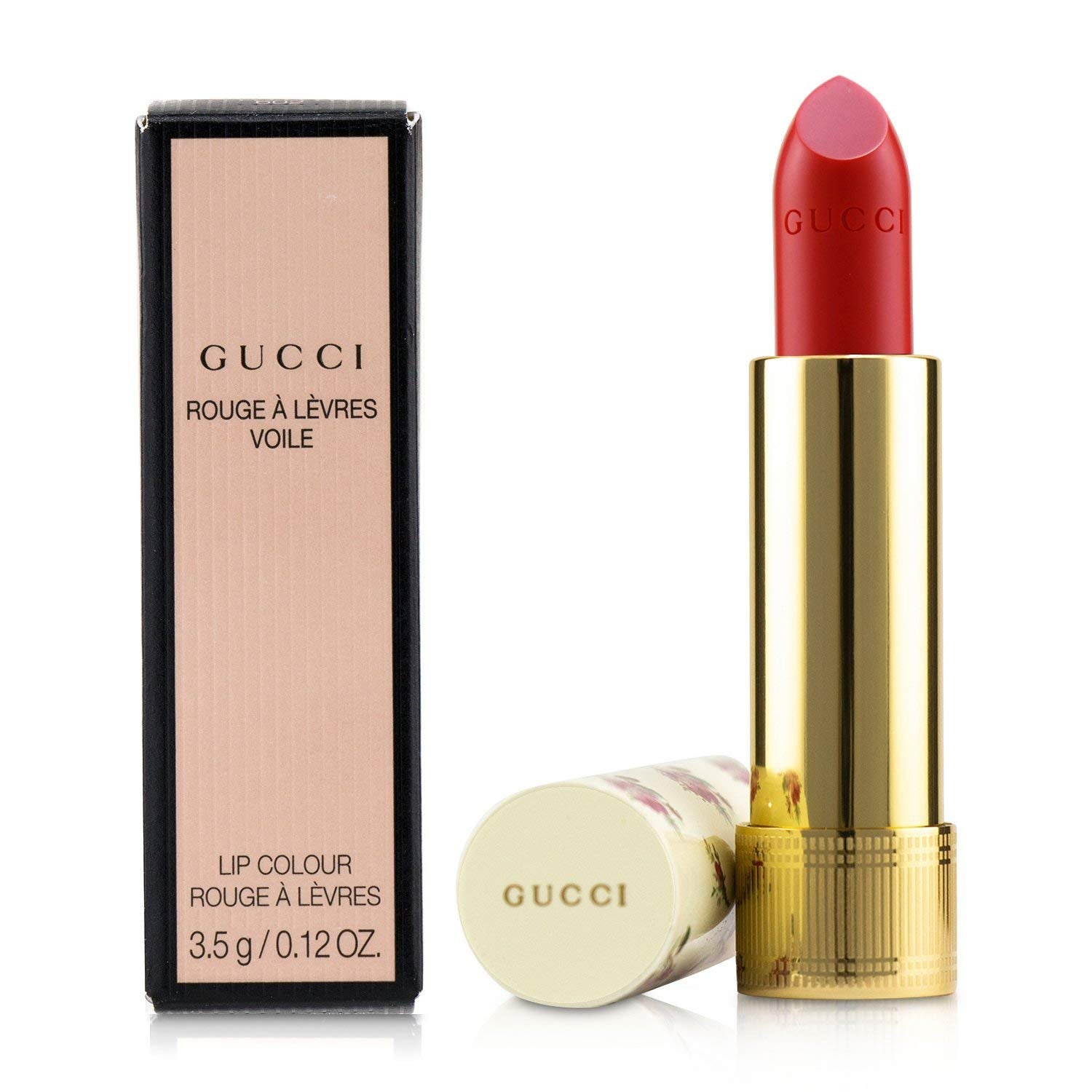 Gucci, Rouge A Levres Voile, Long-Lasting, Cream Lipstick, 302, Agatha Orange, 3.5 g