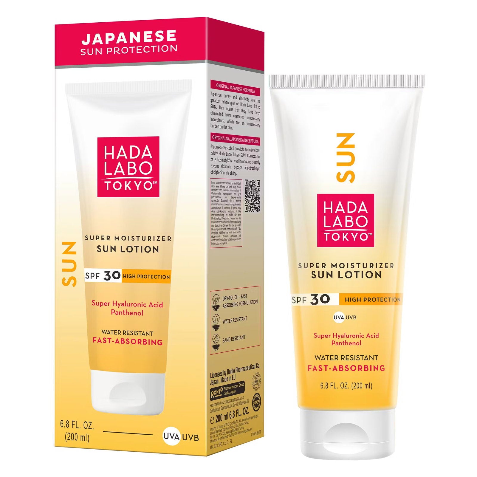 Hada Labo Tokyo, Sun, Hyaluronic Acid, Moisturiser, Sunscreen Lotion, 30, 200 ml