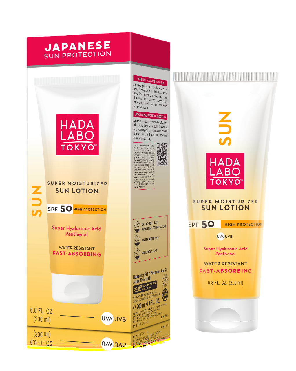Hada Labo Tokyo, Sun, Hyaluronic Acid, Moisturiser, Sunscreen Lotion, 50, 200 ml