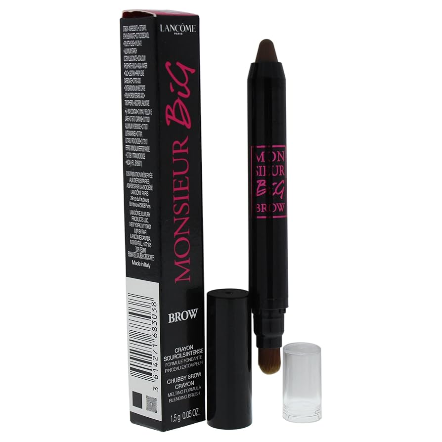 Lancome, Monsieur Big Brow, Blending, Eyebrow Cream Pencil & Brush 2-In-1, 03, Brown, 1.5 g