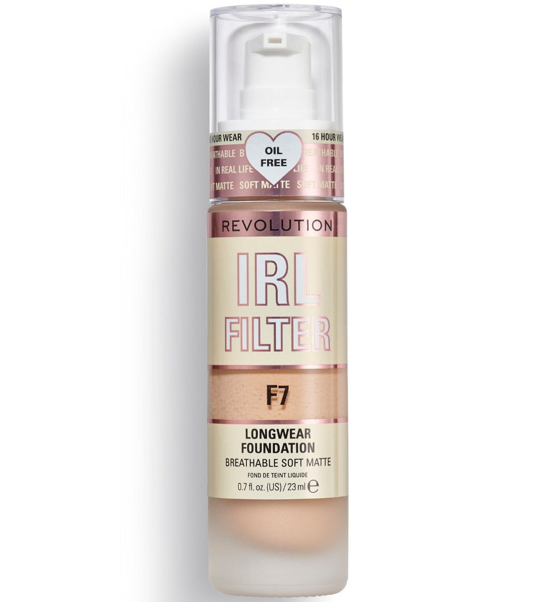 Makeup Revolution, IRL Filter, Oil Free, Long Wear, Cream Foundation, F7, 23 ml