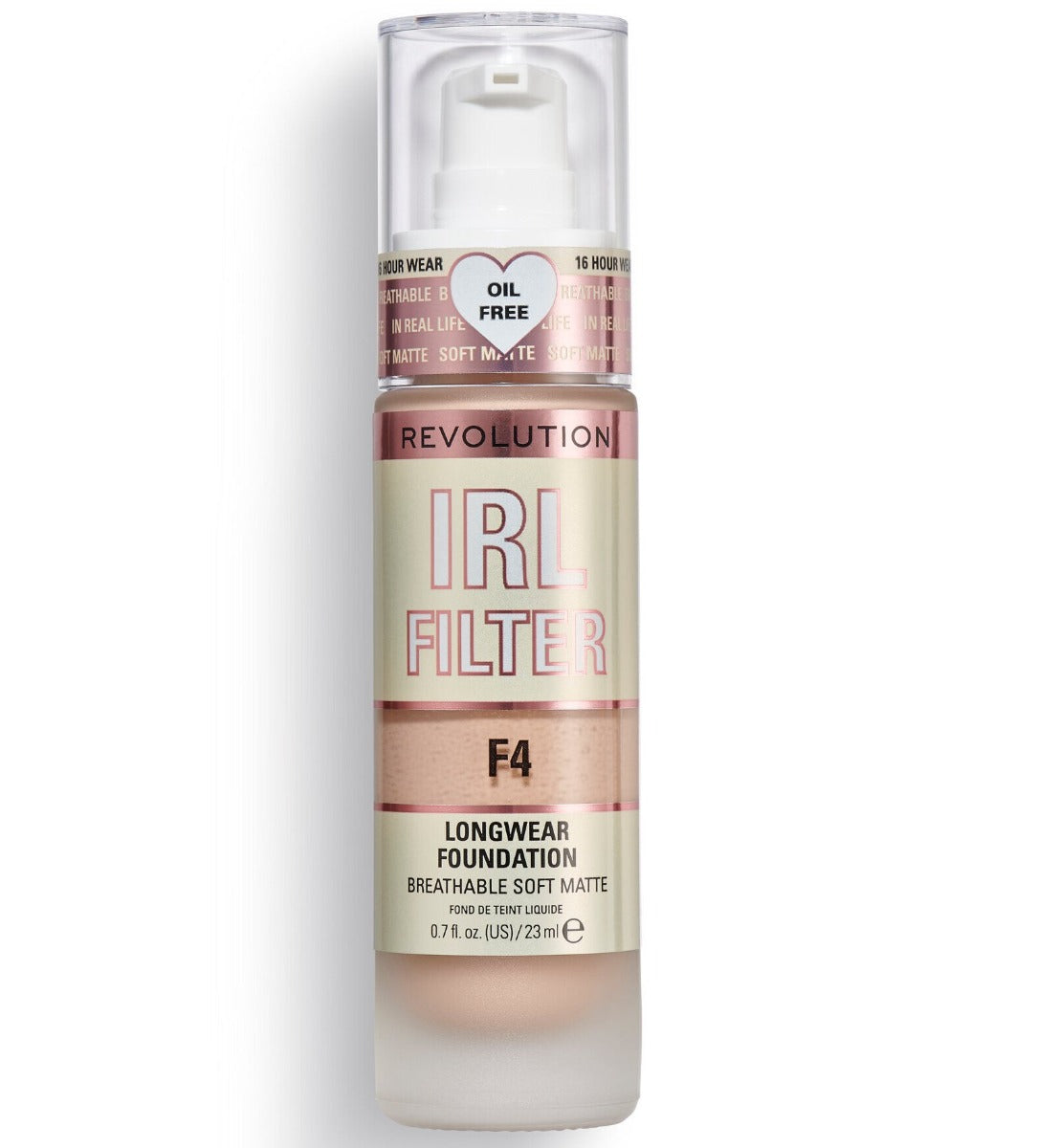 Makeup Revolution, IRL Filter, Oil Free, Long Wear, Cream Foundation, F4, 23 ml
