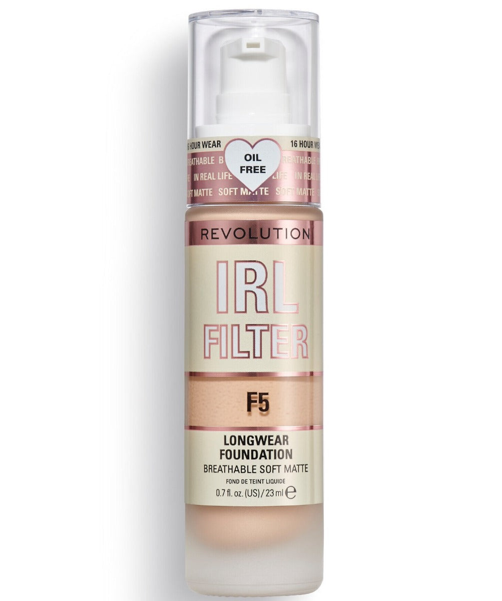 Makeup Revolution, IRL Filter, Oil Free, Long Wear, Cream Foundation, F5, 23 ml
