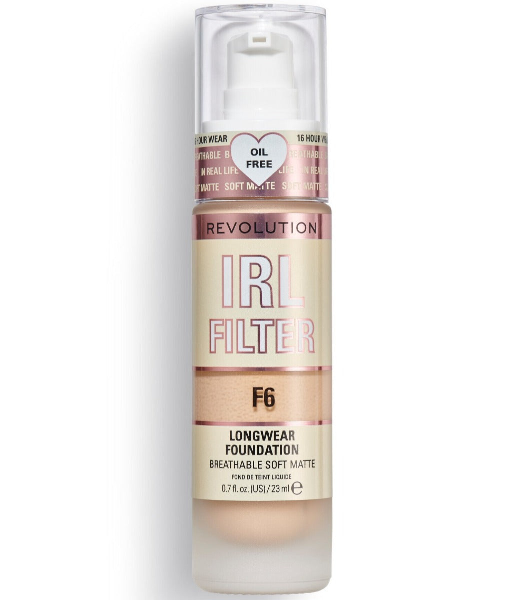 Makeup Revolution, IRL Filter, Oil Free, Long Wear, Cream Foundation, F6, 23 ml
