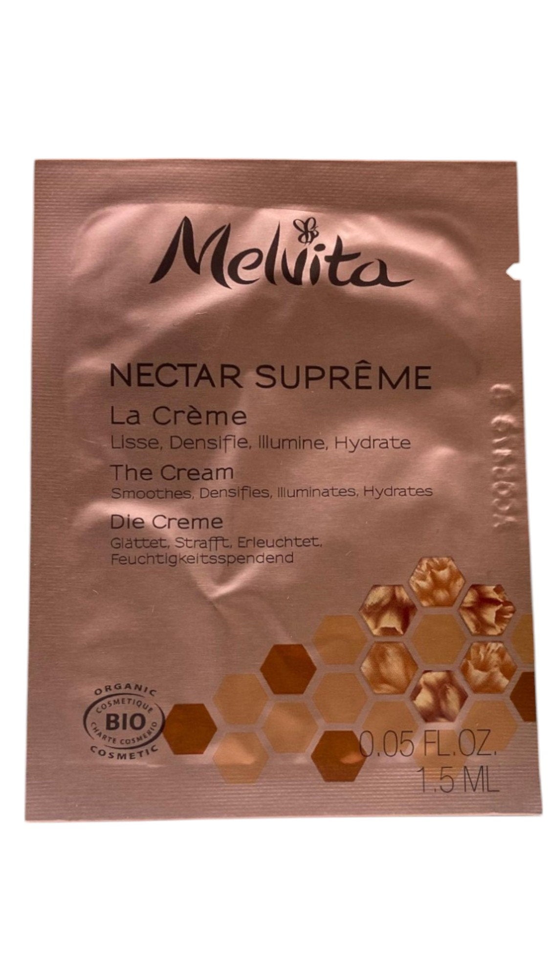 Melvita, Nectar Supreme, Organic, Smoothing, Densifying & Illuminating, Cream, For Face, 1.5 ml *Sample