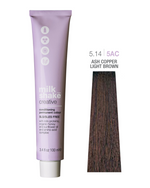Milk Shake, Creative, Paraben Free, Permanent Hair Dye, 5.14/5AC Ash Copper Deep Light Brown, 100 ml