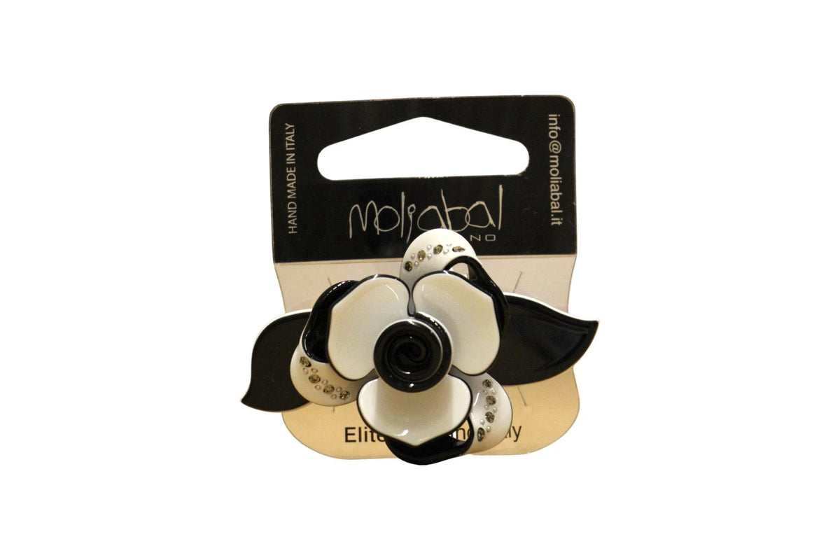 Moliabal Hair Clip 340 Ebony & Ivory Flower