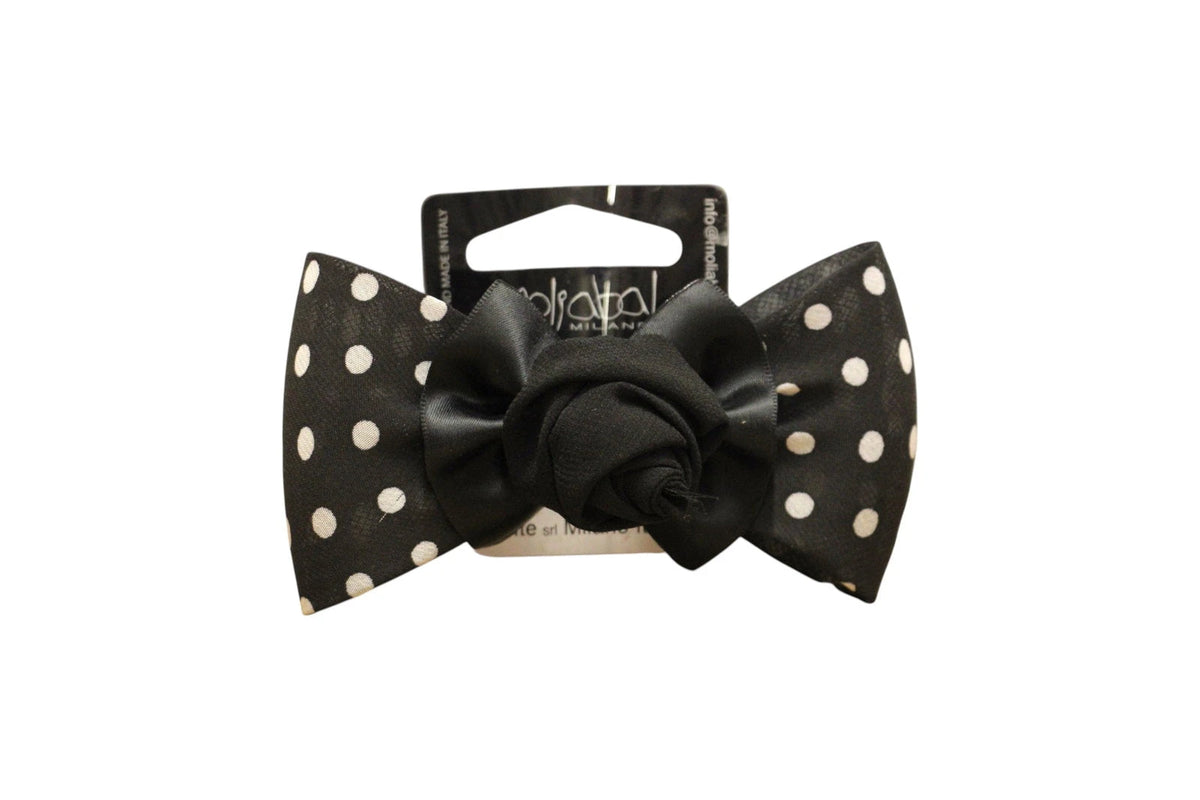 Moliabal Hair Clip 409 - Black Polka Dot Bow