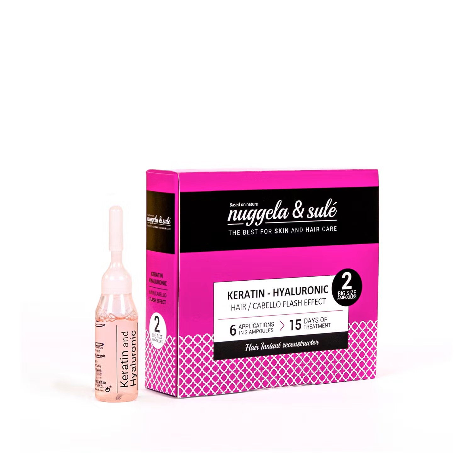 Set Duo, Nuggela & Sule, Keratin Hyaluronic, Hair Treatment Conditioner, Repairing & Strengthening, Damaged Hair, 2 pcs, 10 ml