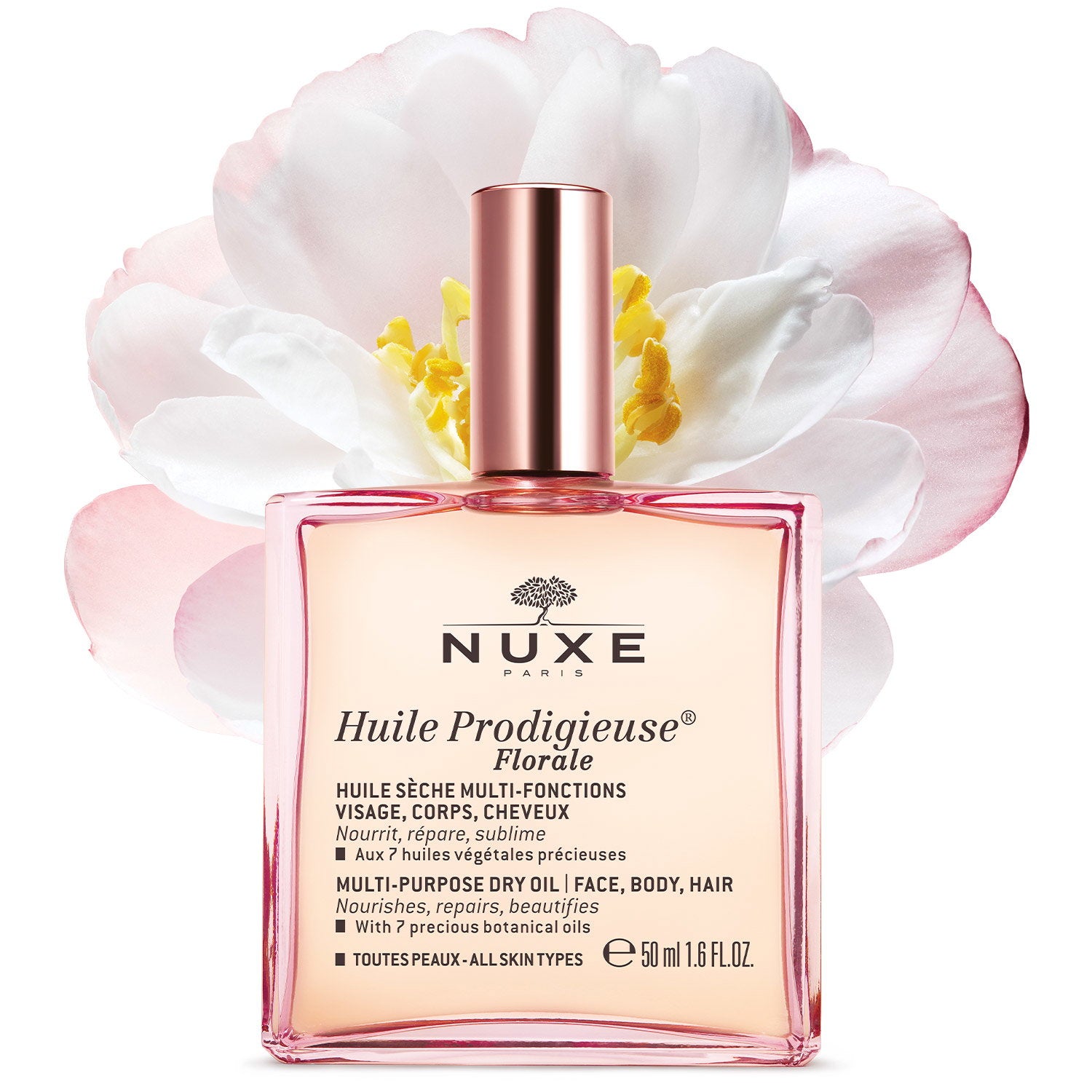 Nuxe, Huile Prodigieuse Multi-Purpose Floral, Body Oil, For Face, Body & Hair, 50 ml