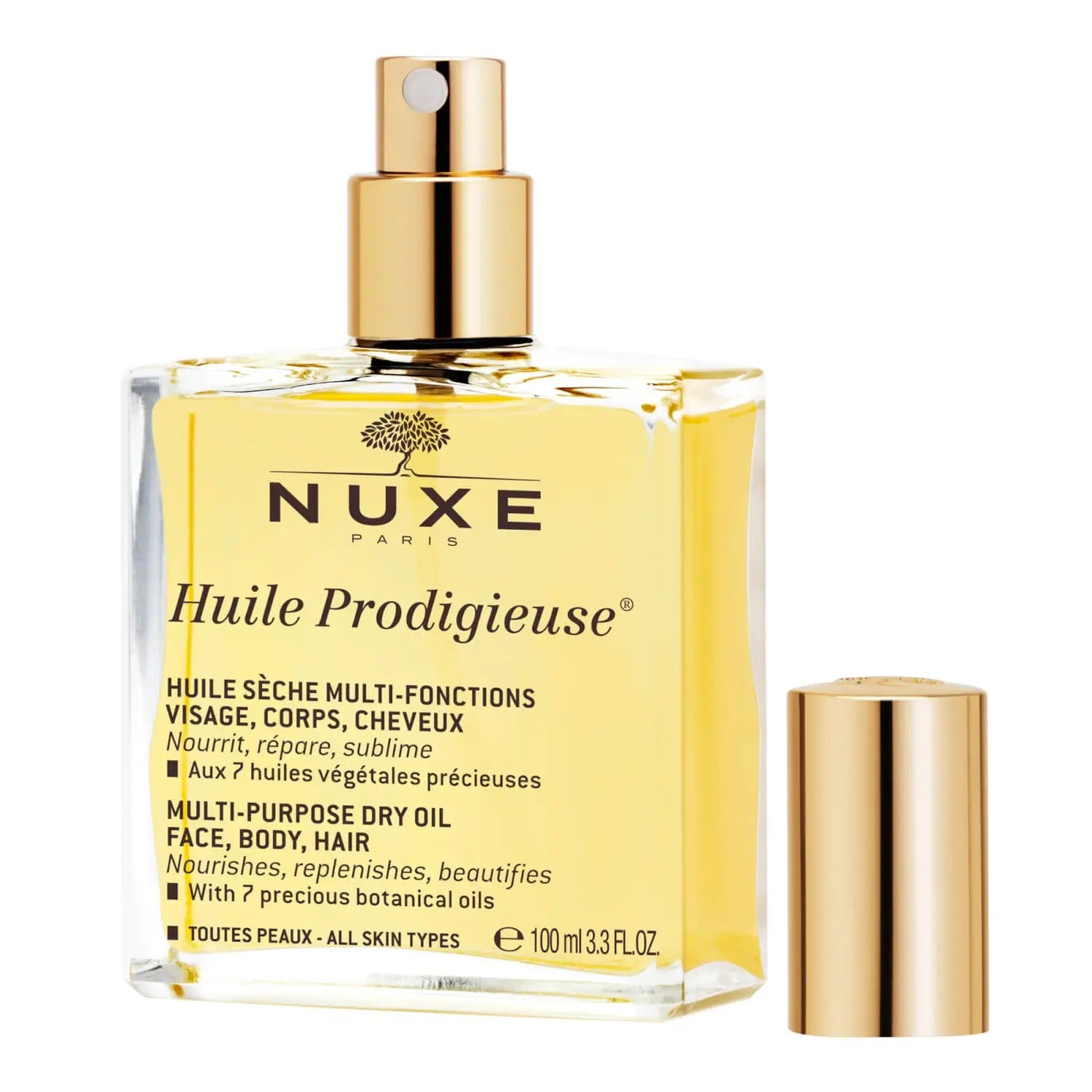 Nuxe, Huile Prodigieuse Multi-Purpose, Nourishing, Body Oil, For Face, Body & Hair, 100 ml