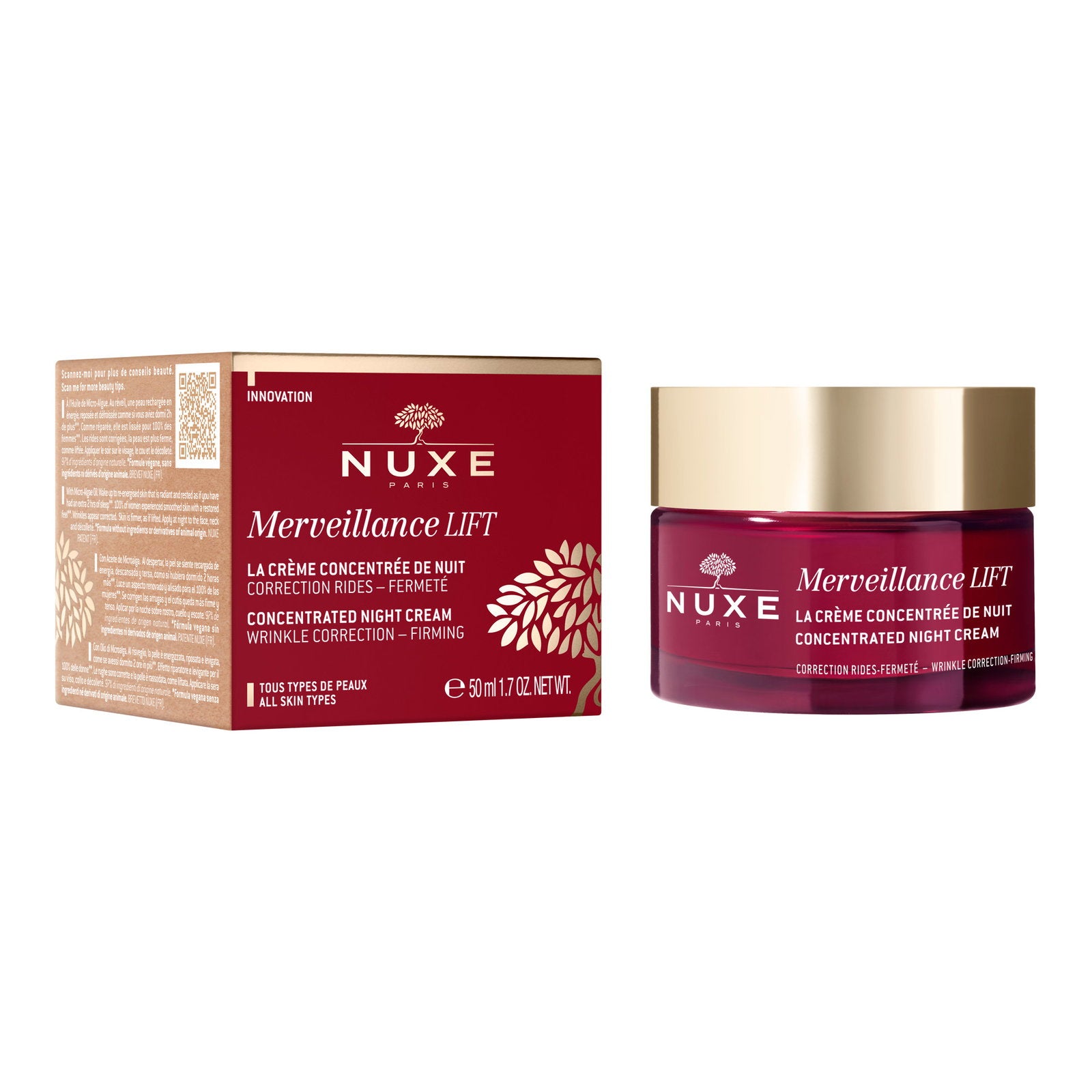 Nuxe, Merveillance Lift, Night, Cream, For Face, 50 ml