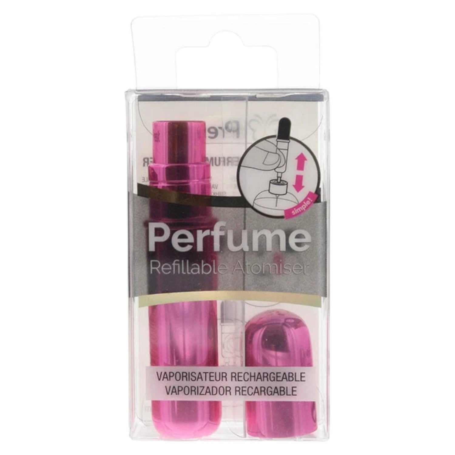 Pressit, Hot Pink, Refillable Atomizer Case, Hot Pink