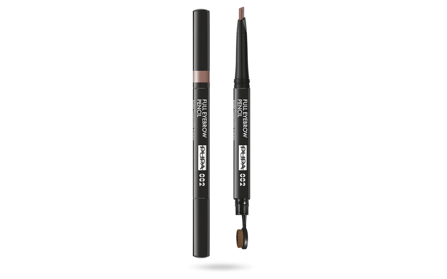 Pupa, Full, Paraben-Free, Definer, Double-Ended, Eyebrow Cream Pencil & Brush 2-In-1, 002, Brown, 0.2 g