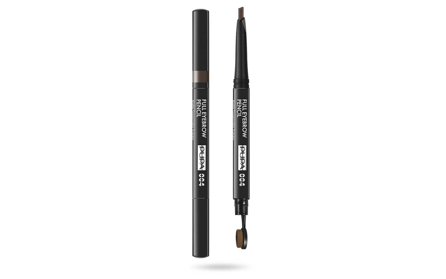 Pupa, Full, Paraben-Free, Definer, Double-Ended, Eyebrow Cream Pencil & Brush 2-In-1, 004, Extra Dark, 0.2 g