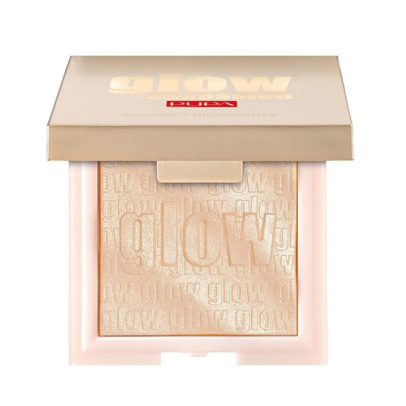 Pupa, Glow Obsession, Illuminating, Blush Highlighter Compact, 100, Light Gold, 6 g