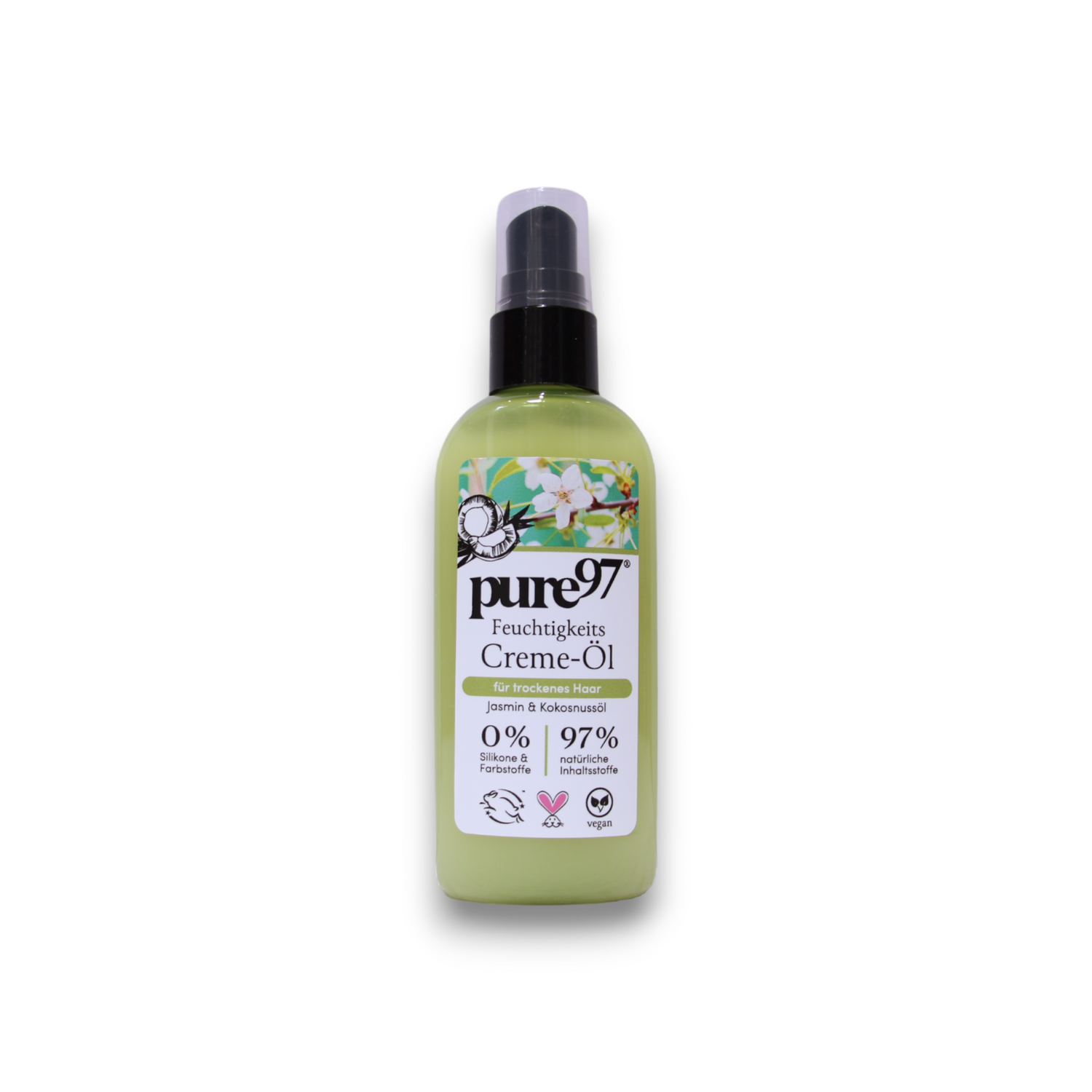 Pure97, Jasmin & Kokosnuss, Hair Cream Treatment, For Heat Protectant, 100 ml