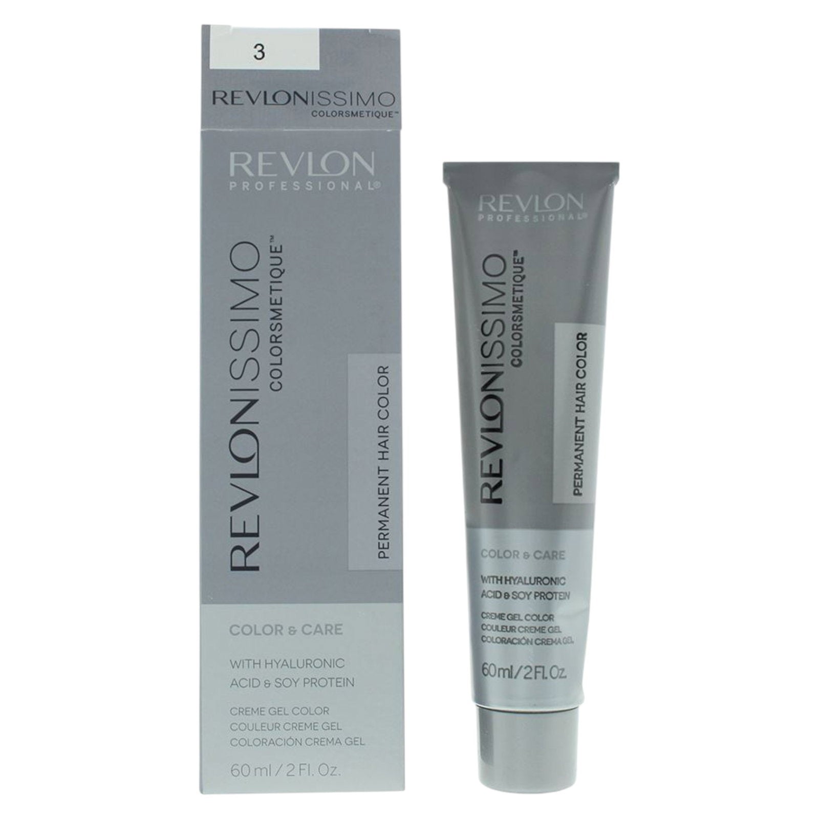 Revlon, Revlonissimo Colorsmetique, Hyaluronic, Permanent Hair Dye, 3 Dark Brown, 60 ml