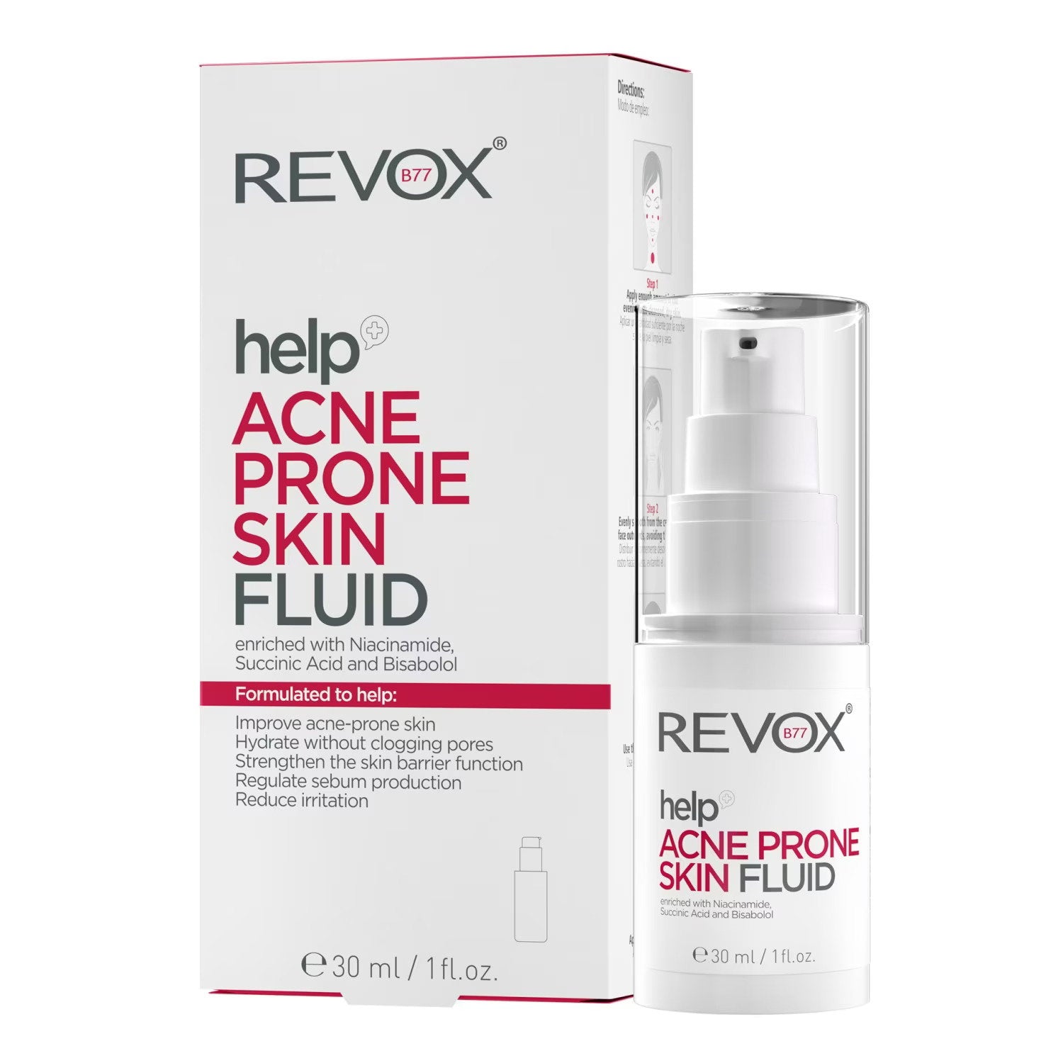 Revox B77, Help, Anti-Acnee, Fluid, For Face, 30 ml