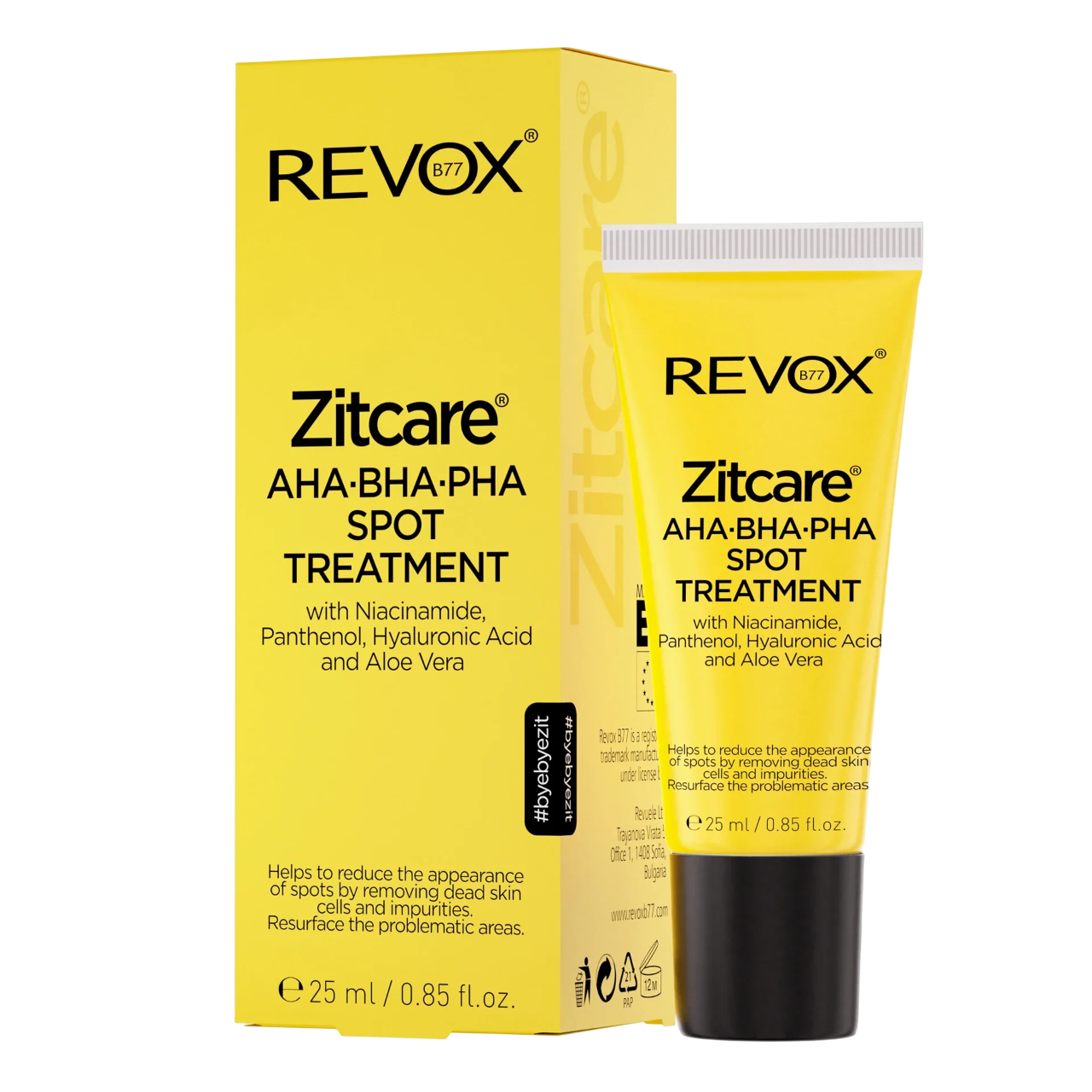 Revox B77, Zitcare, AHA/BHA/PHA, Anti-Blemish, Local Treatment Cream, For Acne And Blemishes, For Face, 25 ml