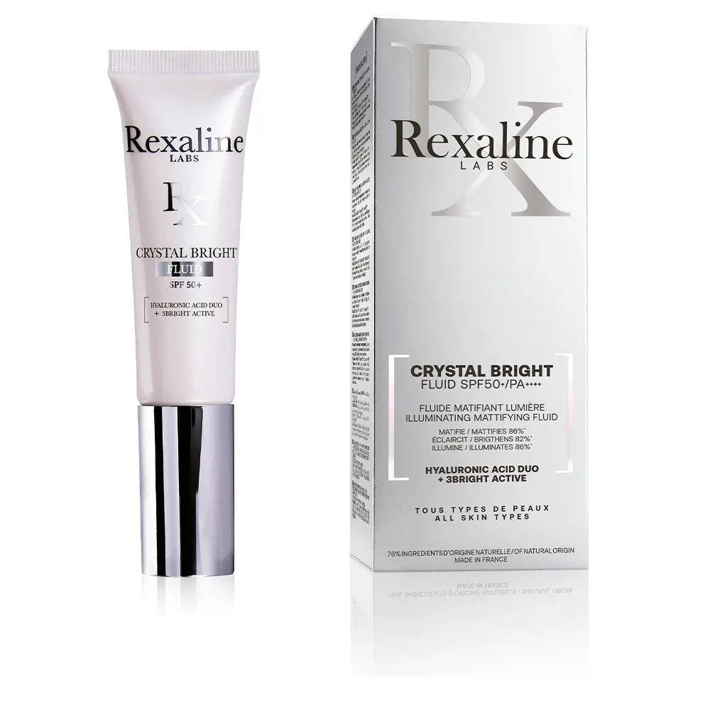 Rexaline, Crystal Bright, Hyaluronic Acid + 3 Bright Active, Illuminating, Fluid, For Face, SPF 50+, 30 ml