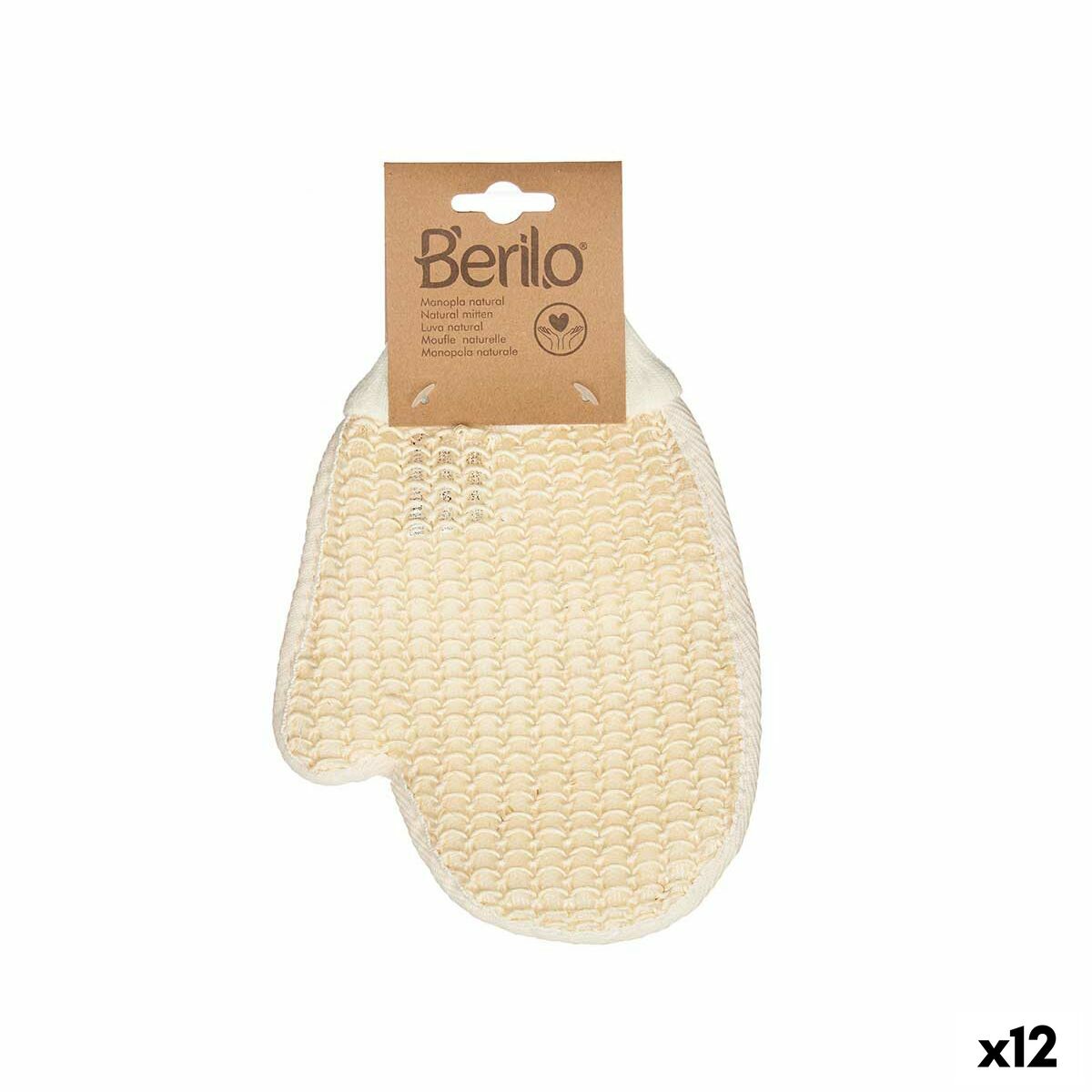 Exfoliating Mitt Berilo White Beige (12 Units) product packaging