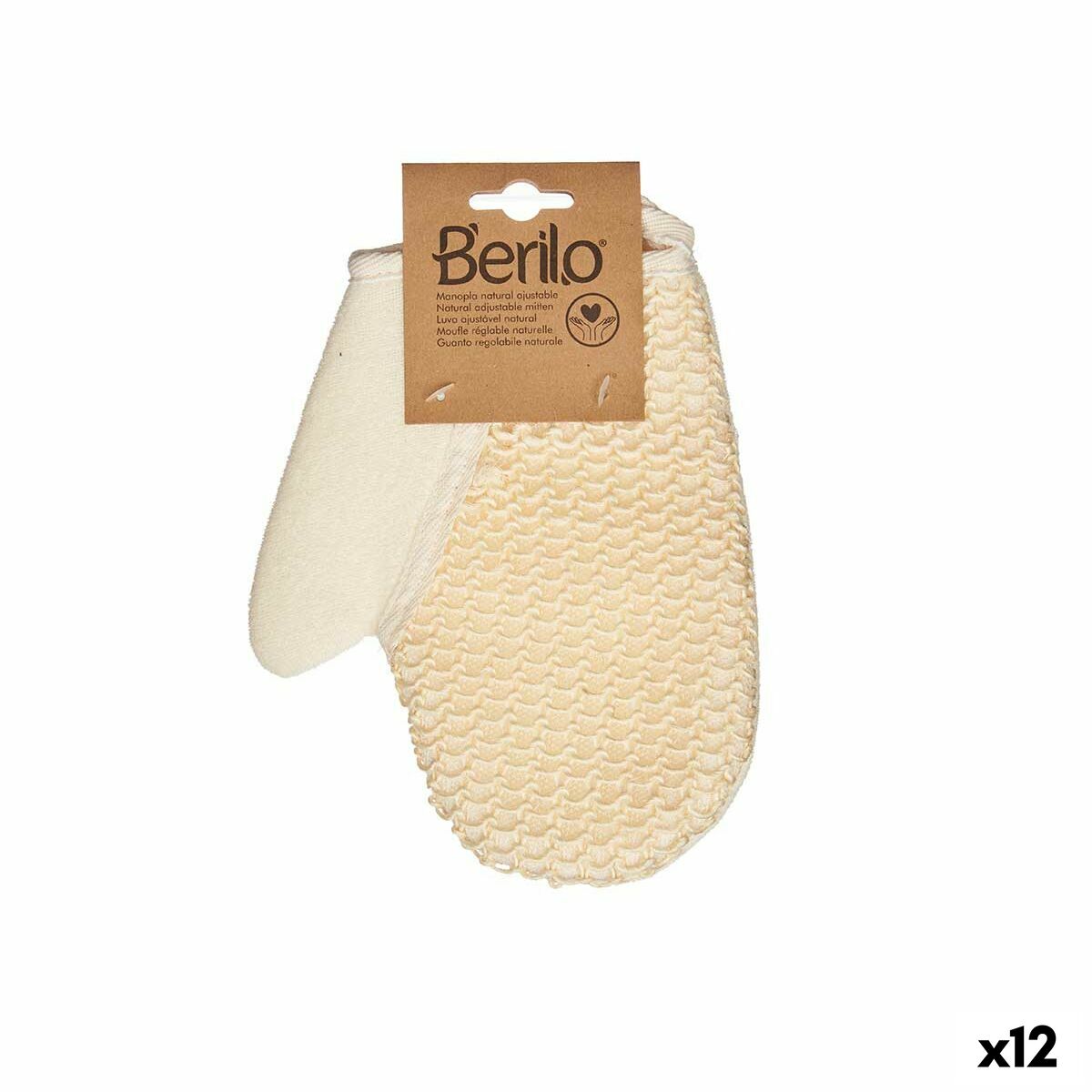 Exfoliating Mitt Berilo White Beige (12 Units) product packaging