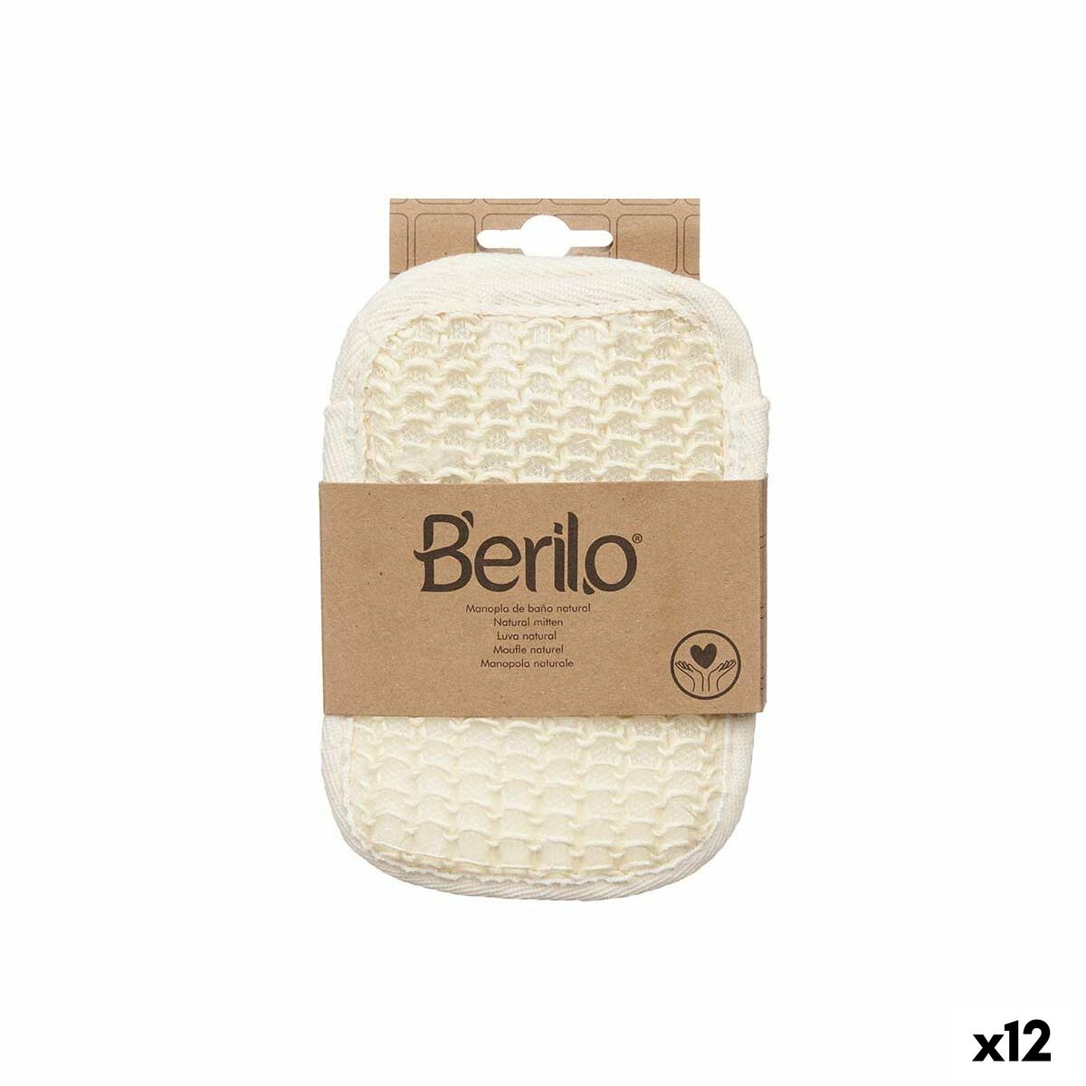 Exfoliating Mitt Berilo White Beige (12 Units) product packaging