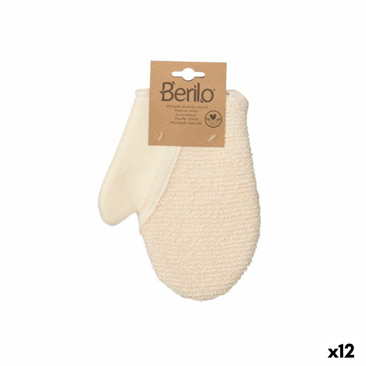 Exfoliating Mitt Berilo White Beige (12 Units) product packaging