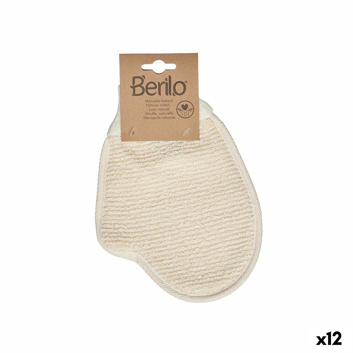 Exfoliating Mitt Berilo White Beige (12 Units) product packaging
