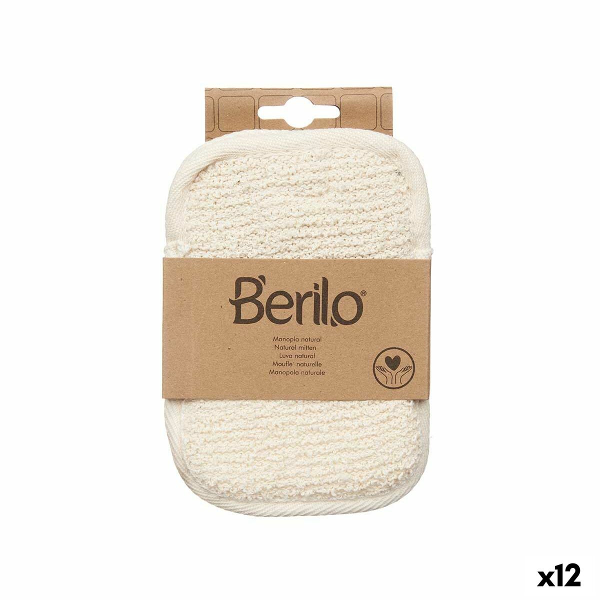 Exfoliating Mitt Berilo White Beige (12 Units) product packaging