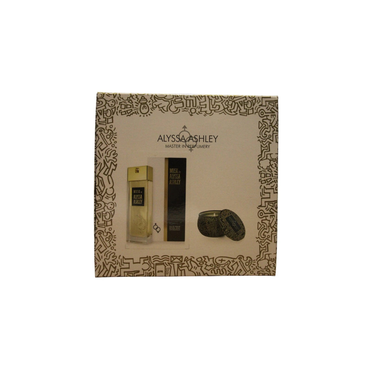 Alyssa Ashley Musk Eau de Parfum Gift Set with Scented Candle - 100 ml + 110 g