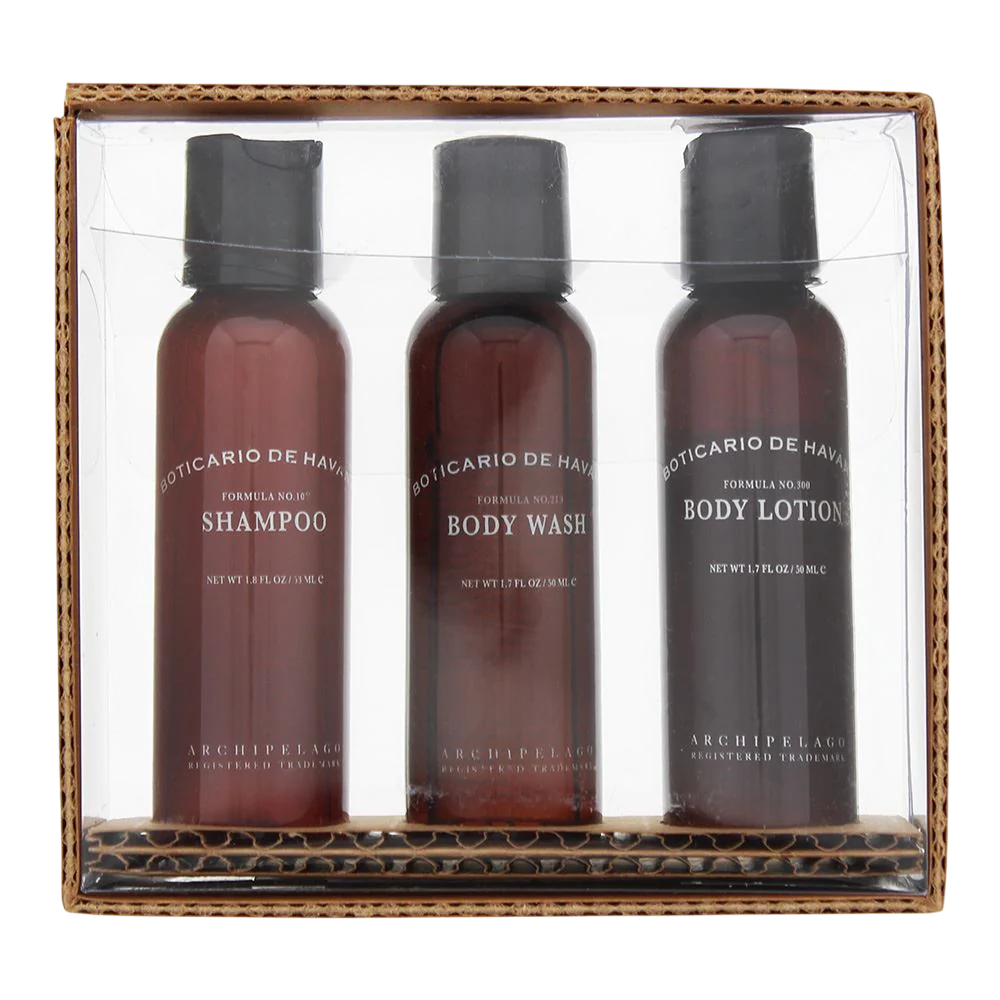 Set Archipelago: Boticario De Havana, Hair Shampoo, Gentle Cleansing, 53 ml + Boticario De Havana, Detoxifying, Body Wash, Body, 53 ml + Boticario De Havana, Hydrating, Body Lotion, 53 ml