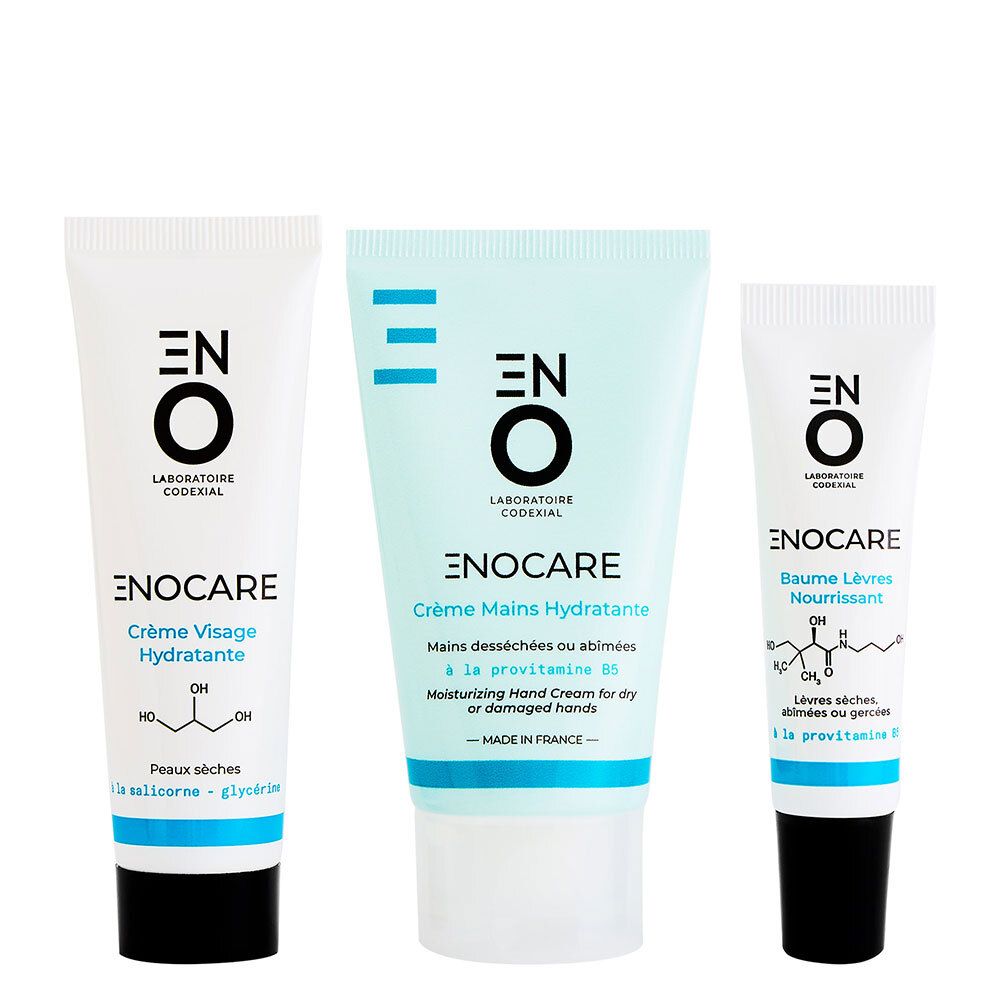 Set Codexial: Enocare, Vitamin B5, Moisturising, Hand Cream, 50 ml + Enocare, Vitamin B5, Hydrating & Repairing, Lip Balm Treatment, 15 ml + Enocare, Glycerin, Hydrating, Cream, For Face, 30 ml