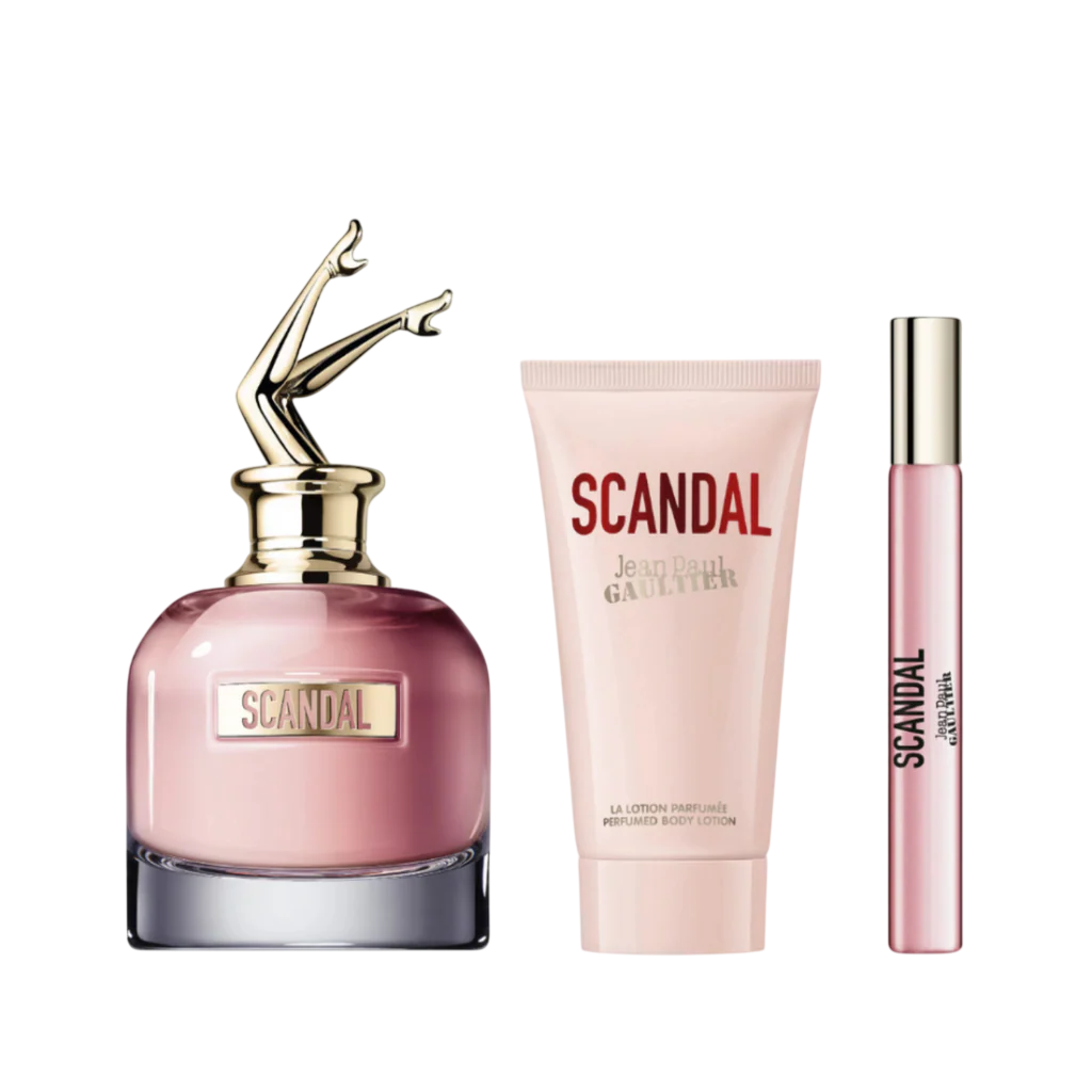 Set Jean Paul Gaultier: Scandal, Eau De Parfum, For Women, 50 ml + Scandal, Eau De Parfum, For Women, 6 ml *Miniature + Scandal, Hydrating, Body Lotion, 75 ml