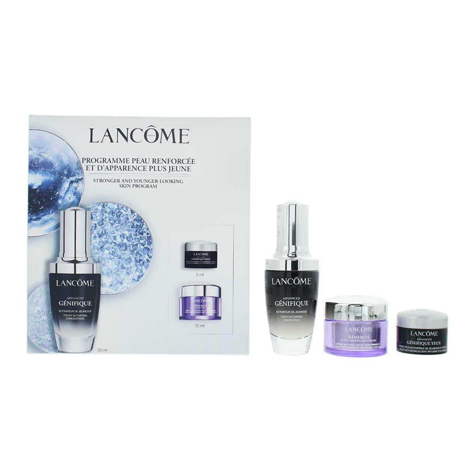 Set Lancome: Advanced Genifique, Anti-Aging, Serum, For Face, 30 ml + Rénergie HPN 300-Peptide, Anti-Aging, Cream, For Face, 15 ml + Advanced Genifique, Hydration, Eye Cream, 5 ml