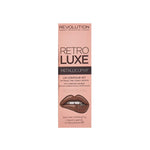 Set Makeup Revolution: Retro Luxe, Metallic, Liquid Lipstick, Sovereign, 5.5 ml + Retro Luxe, Lip Liner, Sovereign, 1 g