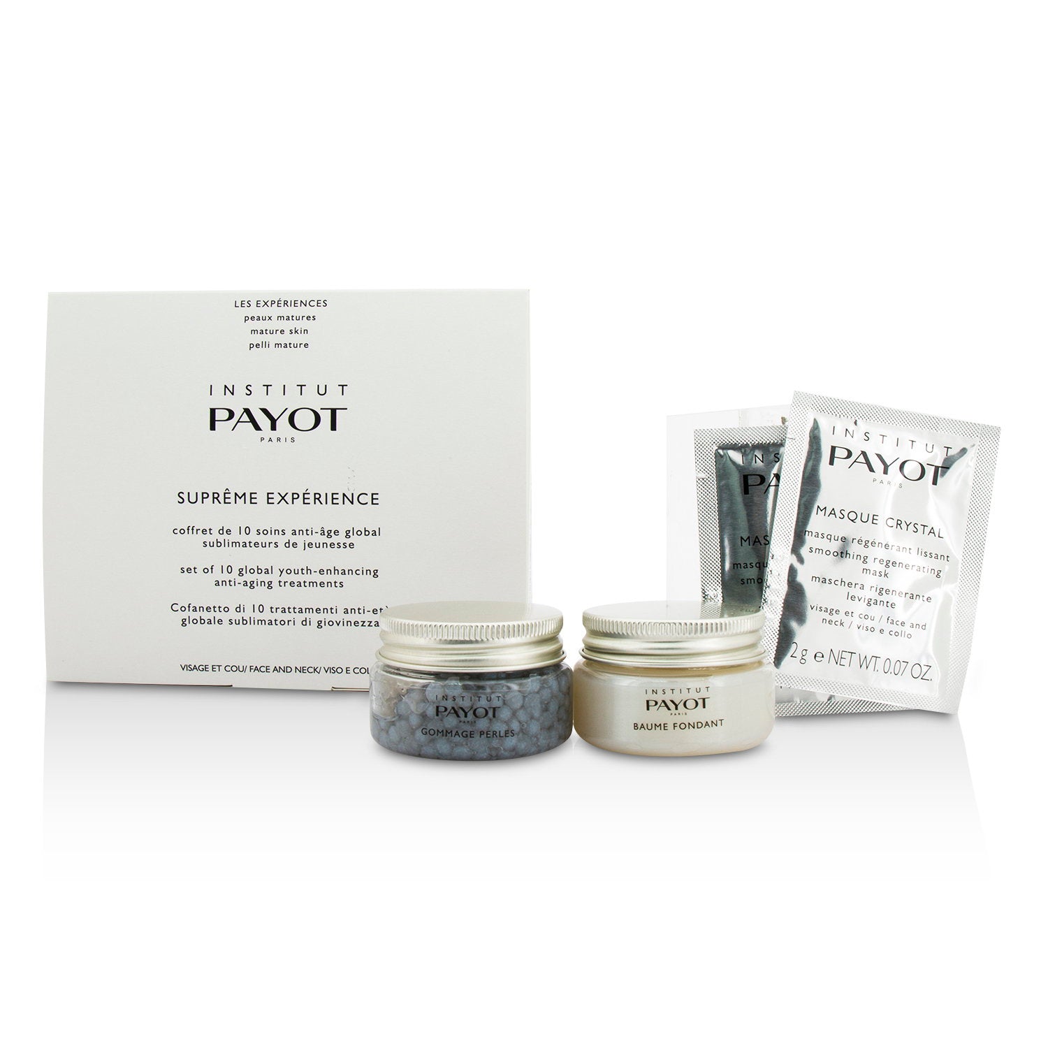 Pro Box Le Supreme Set Payot: Baume Fondant, Balm, For Face, 30 g + Crystal, Powder Mask, For Face, 10 pcs, 2 g + Gommage Perles, Serum Capsules, For Face, 30 g