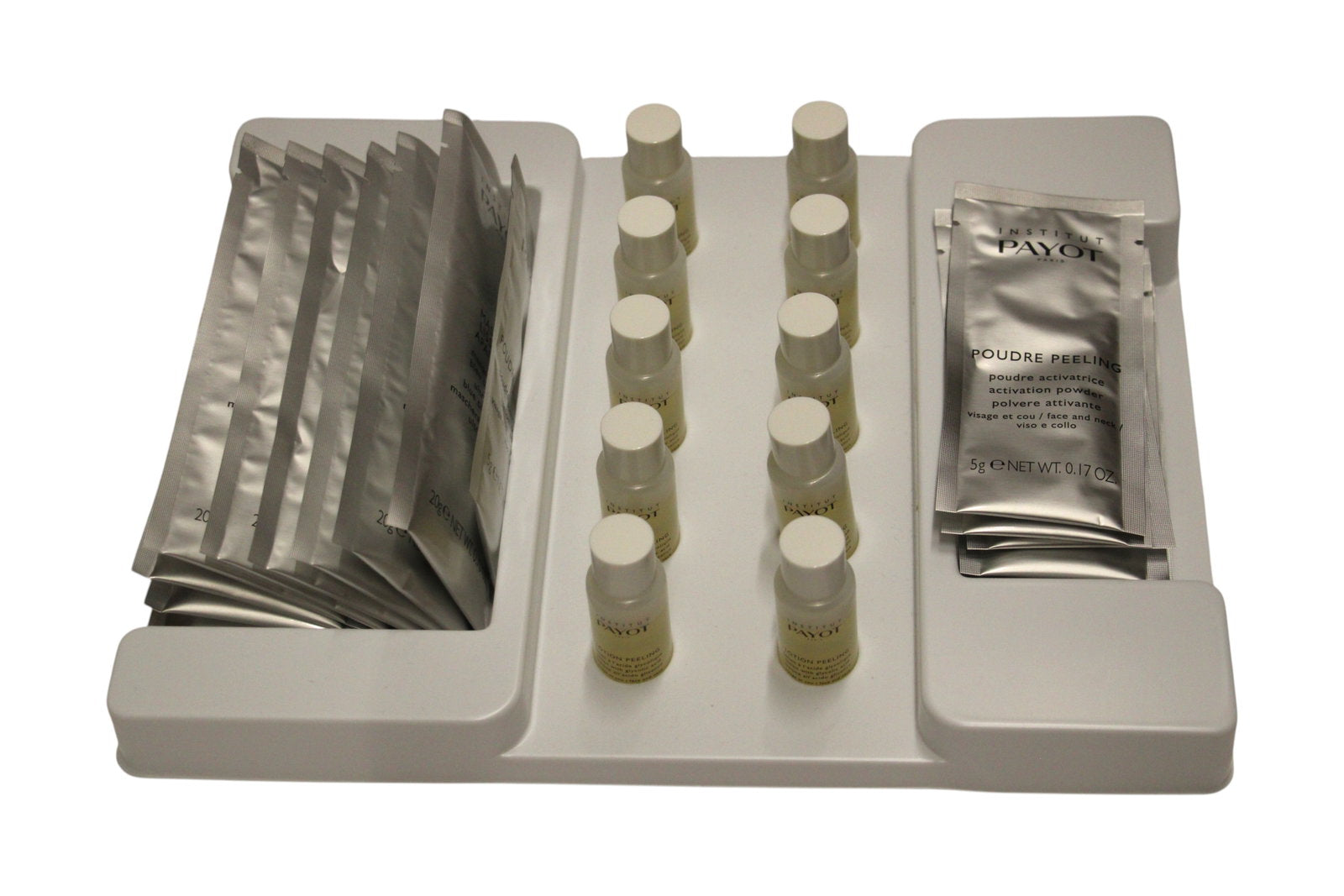 Set Payot: Liss Absolu, Eliminates Impurities, Peeling Powder, 10 pcs, 5 g + Liss Absolu, Eliminates Impurities, Peeling Lotion, 10 pcs, 10 ml + Liss Absolu, Hyaluronic Acid, Hydrating, Cream Mask, For Face, 10 pcs, 20 g