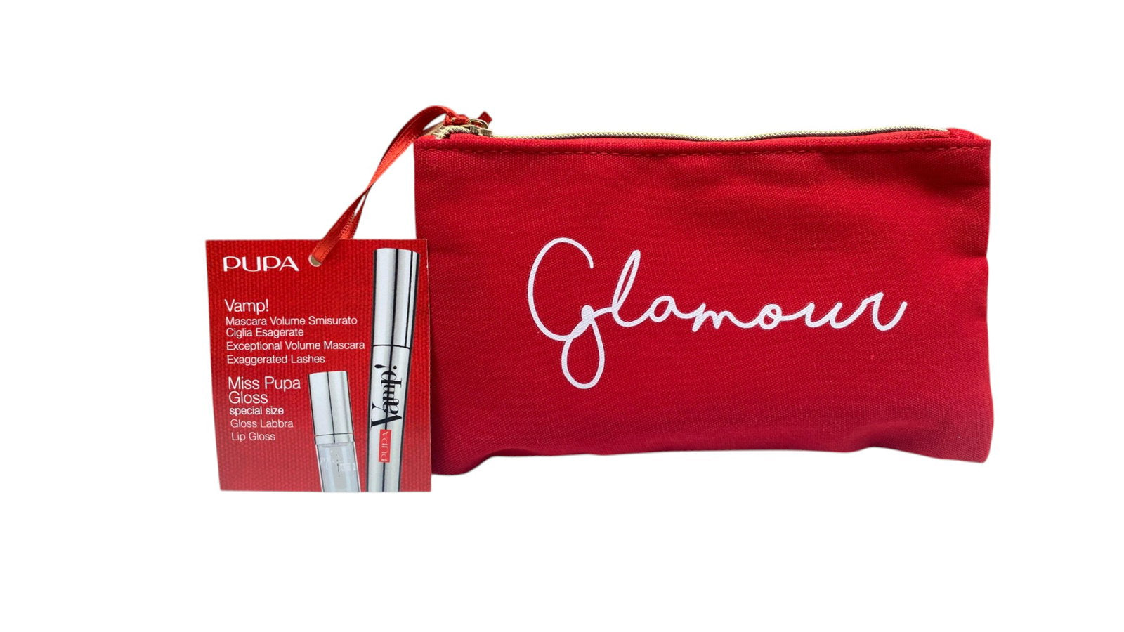 Set Pupa: Vamp! Definition, Paraben-Free, Waterproof, Lash Defining, Mascara, 001, Extra Black, 9 ml + Pupa, Lip Gloss, 1.5 ml *Miniature