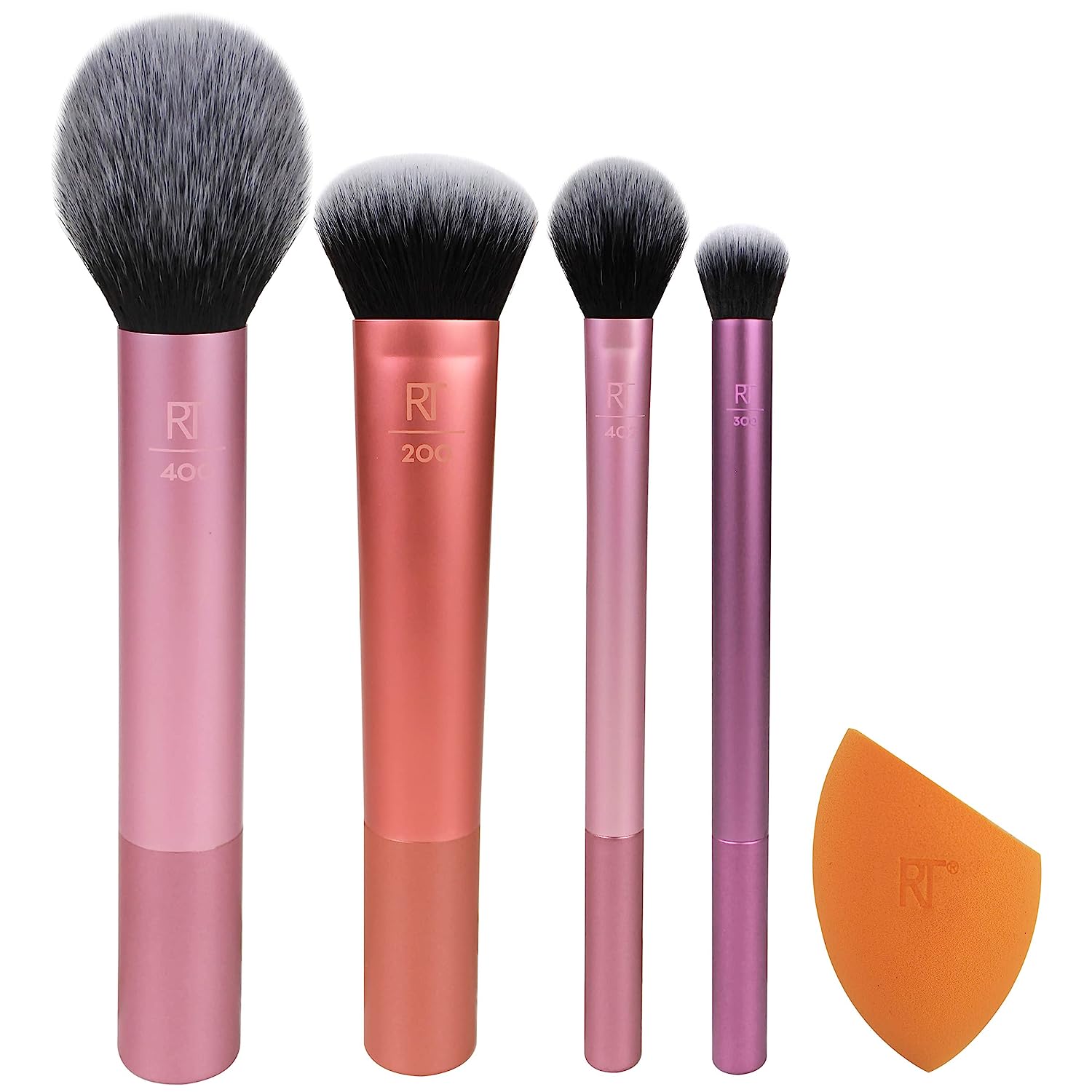 Set Real Techniques: Everyday Essentials Kit, Eyebrow Cream  Pencil, Powder & Brush 3-In-1, 2 + Everyday Essentials Kit, Makeup Sponge, Orange + Everyday Essentials Kit, Foundation Brush