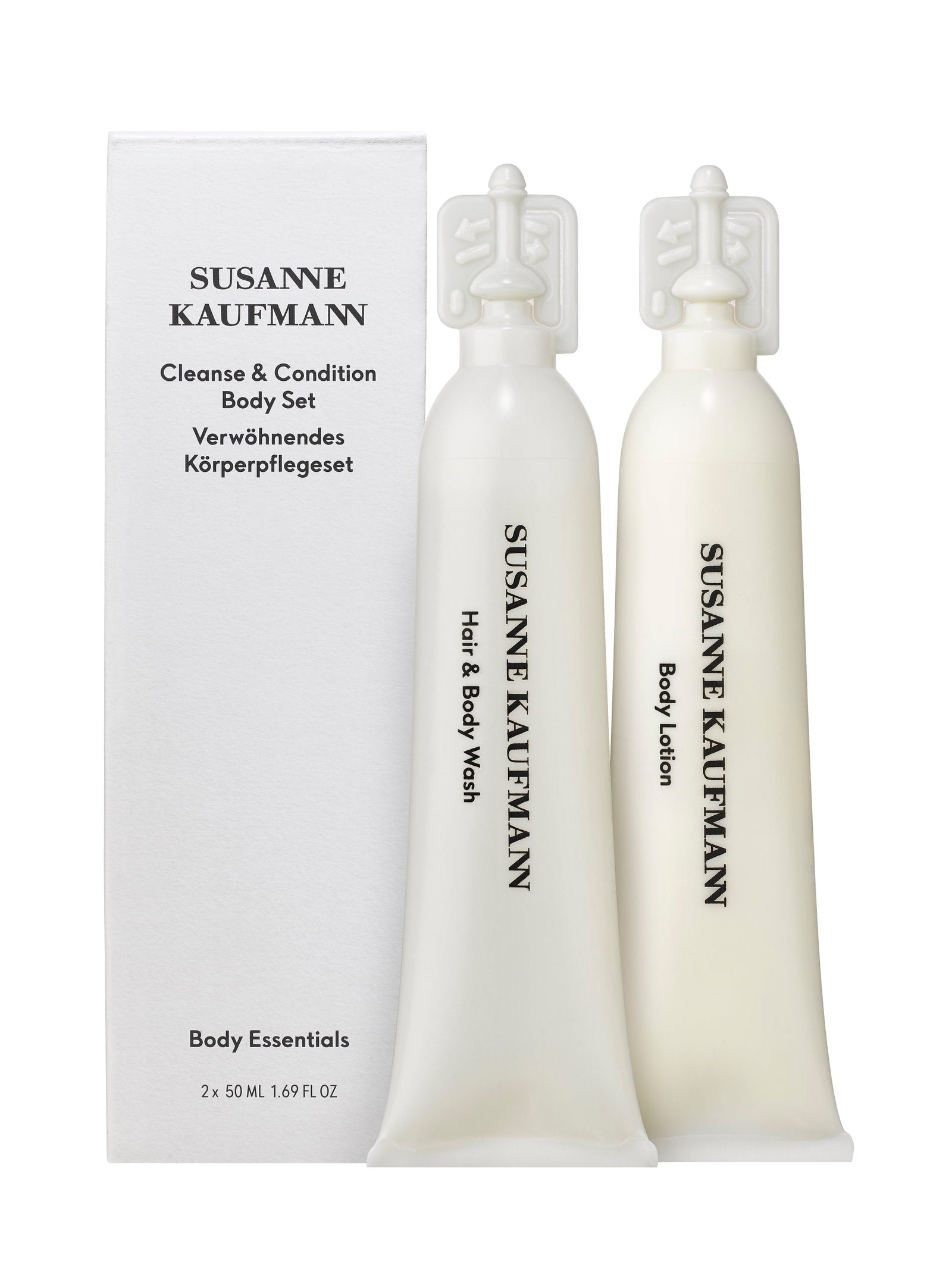 Cleanse & Condition Set Susanne Kaufmann: Body Wash & Scrubs, Shower Gel & Shampoo 2-In-1, Paraben-Free, 50 ml + Body Lotions & Creams, Paraben-Free, Soothing, Daily, Body Lotion, 50 ml