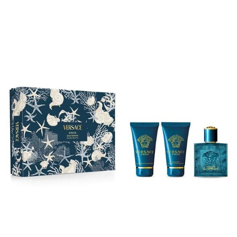 Set Versace: Eros, Eau De Toilette, For Men, 50 ml + Eros, Shower Gel, For All Skin Types, 50 ml + Eros, Hydrating, After-Shave Balm, 50 ml