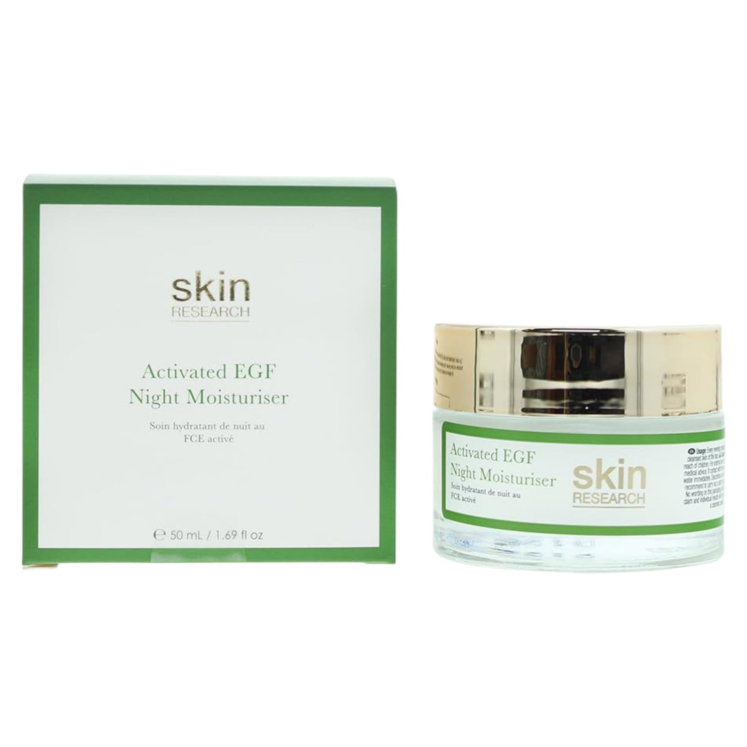 Skin Research, Advanced Epidermal Growth Factor, Hydrating, At Night, Cream, For Face, 50 ml