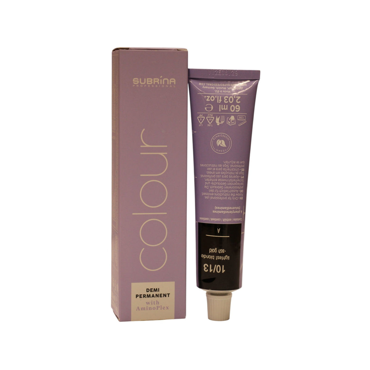 Subrina Professional Demi Permanent Colour 10/13 Lightest Ash Golden Blonde 60 ml