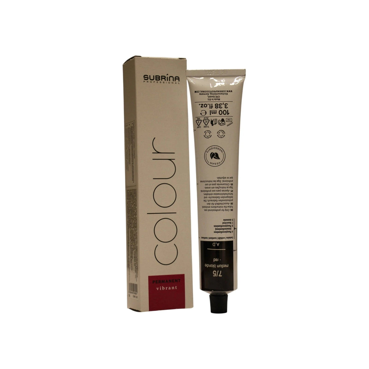 Subrina Professional Essential Colour Permanent Hair Dye 7/5 - 100 ml