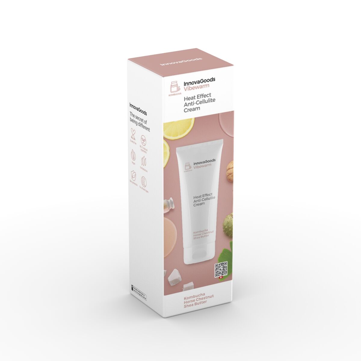Heat Effect Anti-cellulite Cream Kombucha Vibewarm InnovaGoods 200 ml skincare packaging