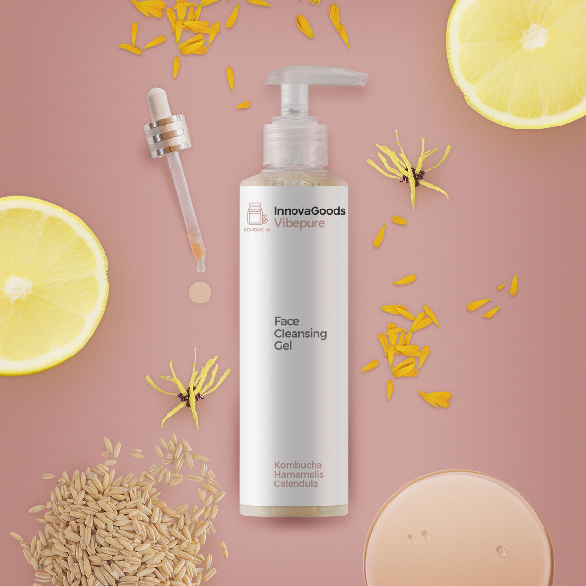 Facial Cleansing Gel Kombucha Vibepure InnovaGoods 200 ml skincare packaging